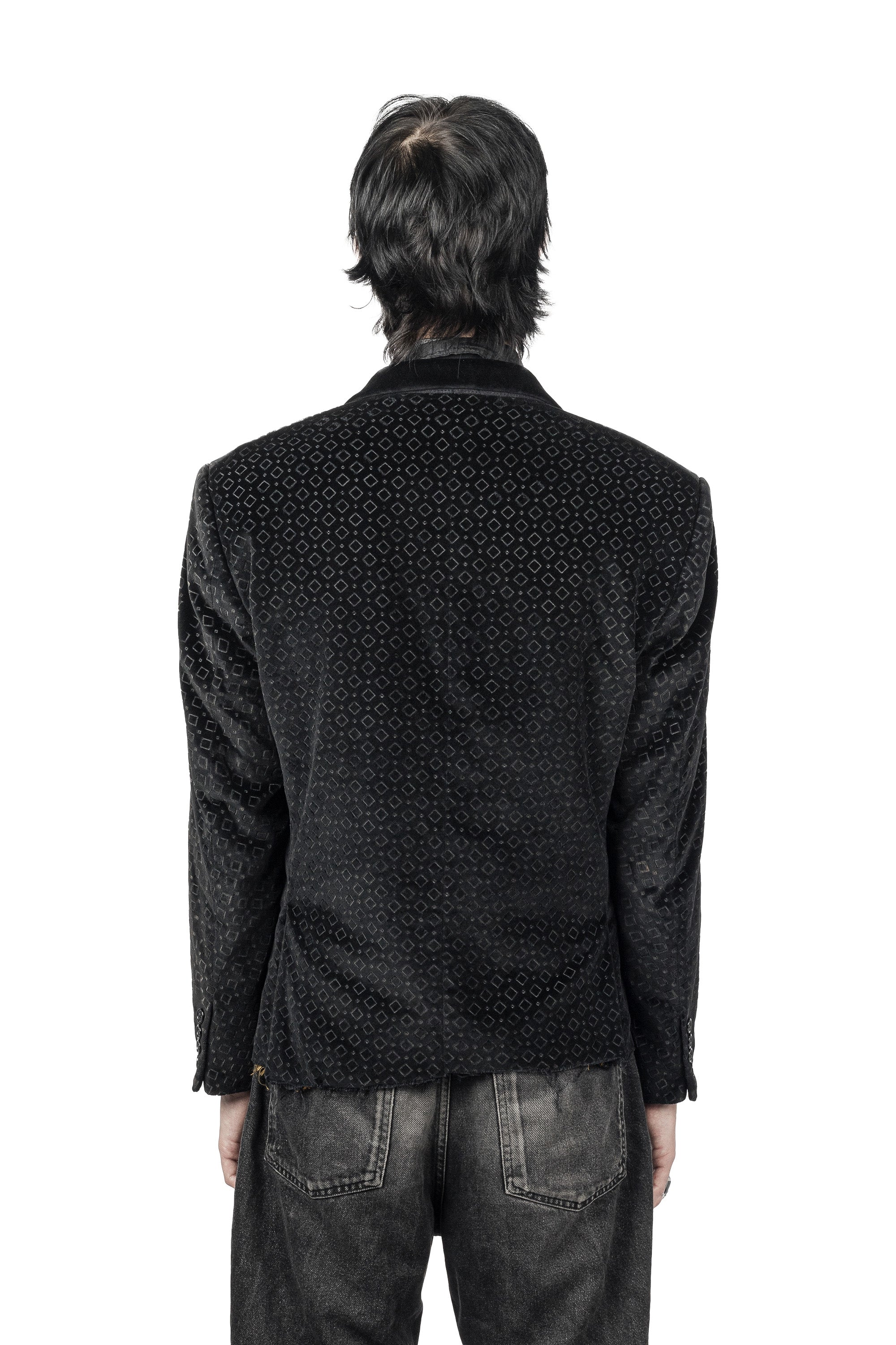 LEATHER MONOGRAM BLAZER
